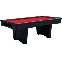 Billardtisch 8ft mit Schieferplatte – Detailaufnahme Spielfeld mit rotem Tuch