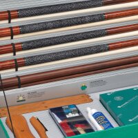 Aramith Premium Poolbillard Zubehörset mit 145 cm und 120 cm Queues