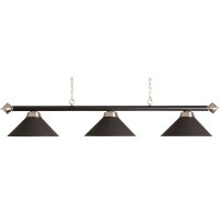 Billardlampe Leuchte mit 3 Schirmen - Mattschwarz