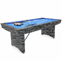 zusammenklappbarer Pool Billardtisch 6ft Schwarz inkl....