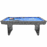 zusammenklappbarer Pool Billardtisch 6ft Schwarz inkl....