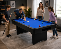 zusammenklappbarer Pool Billardtisch 6ft Schwarz inkl. Zubehör