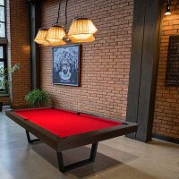 John West Pool Billardtisch Denver Dream 8ft Walnuss inkl. Abdeckplatte mit Schieferplatte