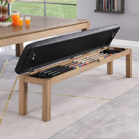 John West Billardtisch Dinner Design Vintage Oak mit Schiefer- und Abdeckplatte
