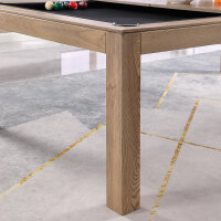 John West Billardtisch Dinner Design Vintage Oak mit Schiefer- und Abdeckplatte