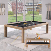 John West Billardtisch Dinner Design Vintage Oak mit Schiefer- und Abdeckplatte