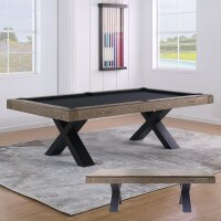 John West Billardtisch Dinner Xoon Vintage Oak 7 ft mit Schiefer- und Abdeckplatte