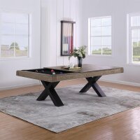 John West Billardtisch Dinner Xoon Vintage Oak mit Schiefer- und Abdeckplatte