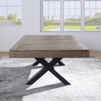 John West Billardtisch Dinner Xoon Vintage Oak mit Schiefer- und Abdeckplatte