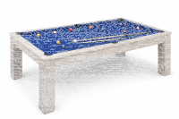 John West Billardtisch Weiß 8ft – großes Spielfeld mit Schieferplatte