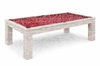 John West Billardtisch Weiß 8ft – großes Spielfeld mit Schieferplatte