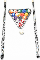 John West Profi Billard Set - Kugeln + Triangel + 2 Profi Queues JW-3